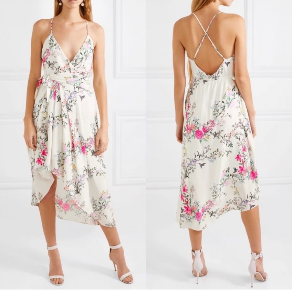 EQUIPMENT White Floral Spaghetti Strap Summer Dress Size 4